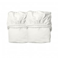 Leander 2er-Set Laken Organic in Snow für Juniorbett oder 70x140cm