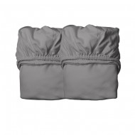 Leander 2er-Set Laken Organic in Cool grey für Juniorbett oder 70x140cm