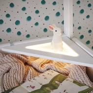 LIFETIME Eckablage mit LED Licht für Betten in weiß