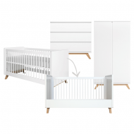 Bopita Babyzimmer 3-teilig Lynn mit Bett 70x140cm umbaubar