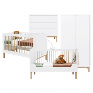Bopita Babyzimmer 3-teilig Mika mit umbaubarem Bett 70x140cm 