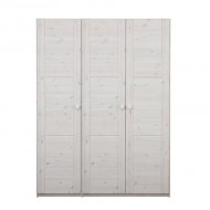 LIFETIME 3-türiger Kleiderschrank in  in white wash- 150x203cm - Griffe wählbar