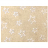 Teppich waschbar beige mit Sternen 120x160cm