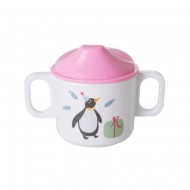 Rice Melamin Babybecher 'Party Animal' pink