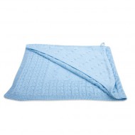 Baby's Only Kapuzendecke Zopf hellblau 82x82cm