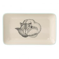 Bloomingville Keramikplatte 'Fuchs' hellblau