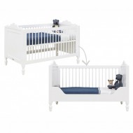 Bopita Belle Babybett 70x140cm umbaubar in Weiß
