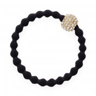 By Eloise Haargummi Armband Snowball Black