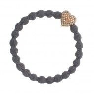 By Eloise Haargummi Armband Bling Heart stormy grey