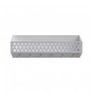 Cam Cam nostalgisches Wandregal mit Haken 'Harlequin' in grau 75x25cm
