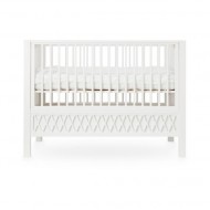 Cam Cam nostalgisches Baby- und Juniorbett 'Harlequin' rundum Gitterstäbe in weiß 60x120cm
