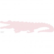 Tapetenkrokodil 121 in rosa mit weißen Punkten