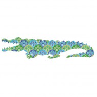 Tapetenkrokodil 036 in grün-blau