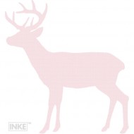 Tapetenhirsch 121 in rosa mit weißen Punkten