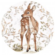 Dekornik Wandsticker XL Reh  "Deer in a circle" Ø150cm