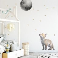 Dekornik Wandsticker kleiner Fuchs mit Mond 