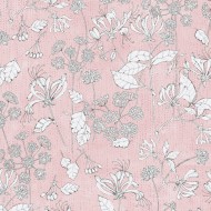 Eijffinger Rice "Everyday Magic two" Tapete rosa mit Blumen-Blätter-Muster creme/grau