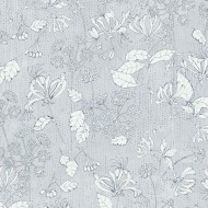 Eijffinger Rice "Everyday Magic two" Tapete grau/silber mit Blumen-Blätter-Muster creme/weiß/schwarz