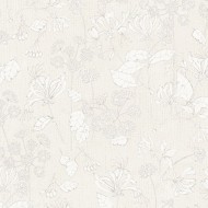 Eijffinger Rice "Everyday Magic two" Tapete creme/weiß mit Blumen-Blätter-Muster beige/sand