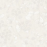 Eijffinger Rice "Everyday Magic two" Tapete creme/weiß mit Blumen-Blätter-Muster beige/sand