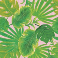 Eijffinger Rice "Everyday Magic two" Tapetenwandbild rosa mit Dschungel-Blättern
