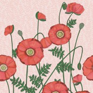 Eijffinger Rice "Everyday Magic two" Tapetenwandbild rosa mit Mohn-Blumen