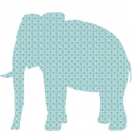 Tapetenelefant 070 in türkisblau
