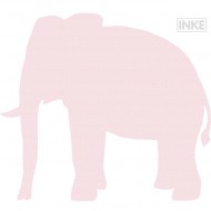 Tapetenelefant  121 in rosa mit weißen Punkten