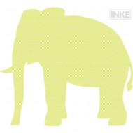 Tapetenelefant  122  in limegrün mit weißen Punkten