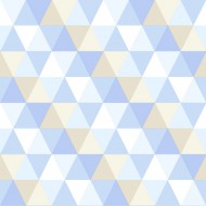 Esta Home "Everybody Bonjour" Tapete Dreiecke blau-beige-weiß