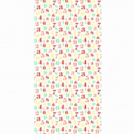 Esta Home "Everybody Bonjour" Tapetenwandbild Zahlen rot-gelb-mint 139,5 x 279 cm 