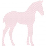 Inke Fohlen in rosa mit Punkten mit Blick nach rechts