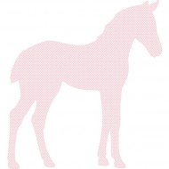 Inke Fohlen in rosa mit Punkten mit Blick nach rechts