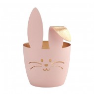 Giftcompany Windlicht 'Hase mit Knickohr' in pastelrosa/gold