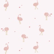 Lilipinso Vliestapete "Flamingos" in rosa/gold