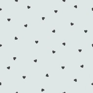 Lilipinso Vliestapete "Herzen" in softmint/schwarz