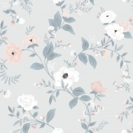 Lilipinso Vliestapete "Grace" Blumen in grau