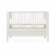 Cam Cam nostalgisches Baby- und Juniorbett 'Harlequin' rundum Gitterstäbe in sand 60x120cm