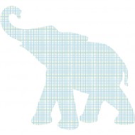 Babyelefant 199 hellblau kariert