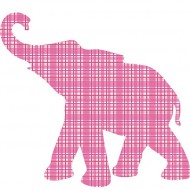 Babyelefant 200 pink kariert