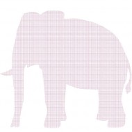 Tapetenelefant 204  in rosa-lila kariert