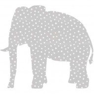 Inke Tapetenelefant grau mit Sternen Blick nach links