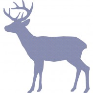 Tapetenhirsch in blau-gold