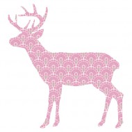 Tapetenhirsch in rosa und lila
