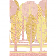 Inke XL Wandbild Bäume rosa-grün 200x300cm