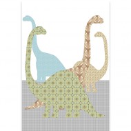 Inke XL Wandbild Dinosaurier grün-blau-braun 200x300cm