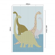 Inke XL Wandbild Dinosaurier grün-blau 200x300cm