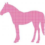 Tapetenpferd in pink-rot kariert