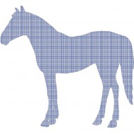 Tapetenpferd 205 blau kariert