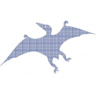 Tapetendinosaurier 205 blau kariert